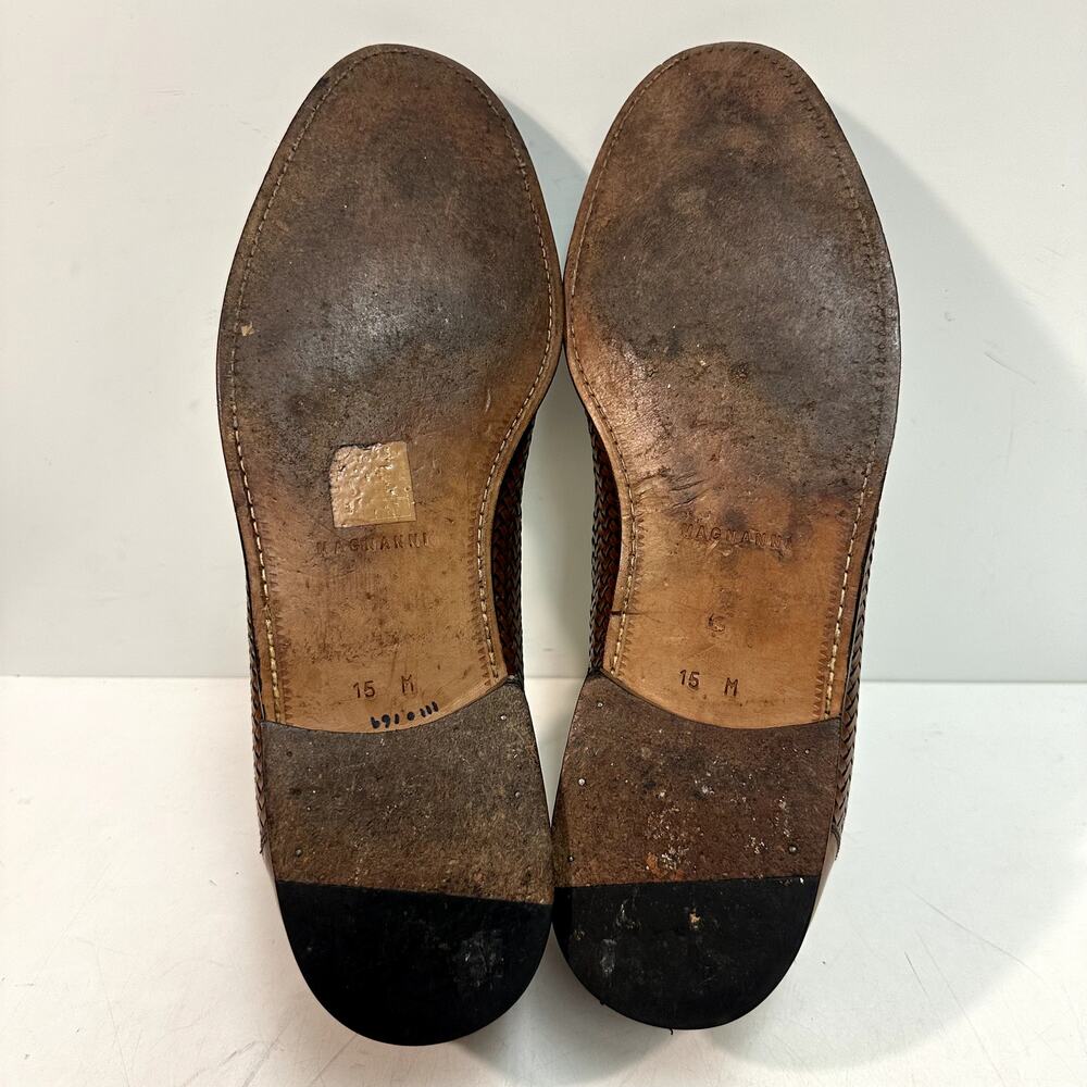 VERY GOOD Magnanni Braided Tassel Loafer Brown Leather Made in Morocco 11808 15 - Picture 12 of 14